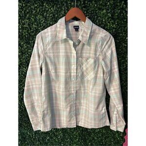 Patagonia Women’s L/S Havasu Shirt Size Medium Nylon Cream Gray